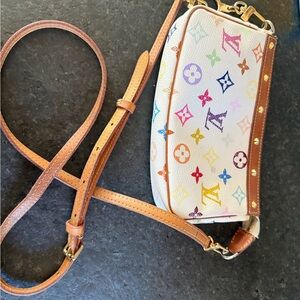 Louis Vuitton White Multicolor Monogram Crossbody Bag